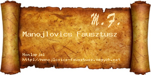Manojlovics Fausztusz névjegykártya